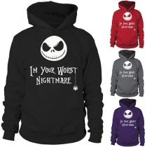 Fashion Letters Printed Long Sleeve Casual Hoodie 