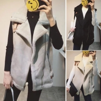 Fashion Solid Color Notched Lapel Slim Fit Vest 