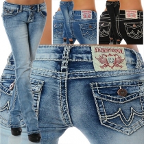 Mode smala midje slim fit jeans