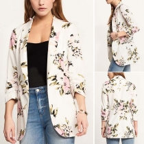 OL Style Long Sleeve Slim Fit Printed Blazer