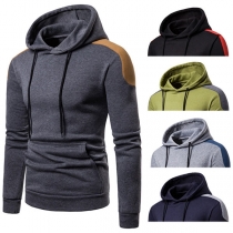 Fashion Contrast Color Long Sleeve Slim Fit Men's Hoodie 