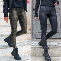 Fashion High Waist Slim Fit Camouflage Printed Pants