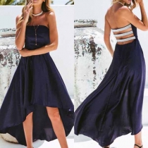 Sexy Backless Strapless High-low Hem Dress
