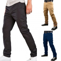 Fashion Solid Color Men's Casual Pants 