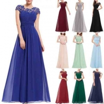 Sexy Backless Sleeveless High Waist Lace Spliced Dress