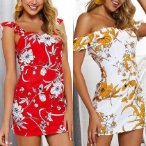Sexy Backless Slim Fit Sleeveless Printed Dress