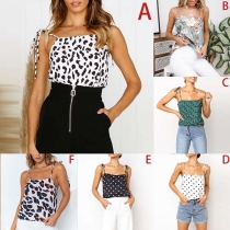 Sexy Backless Printed Cami Top 