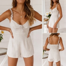 Sexy Backless V-neck High Waist Sling Romper 