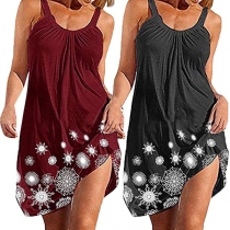 Sexy Backless Loose Printed Sling Dress