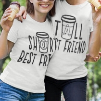 Fashion Round Neck Short Sleeve Letters Printed T-Shirt