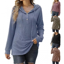 Fashion Long Sleeve Hooded Striped Sweatshirt
