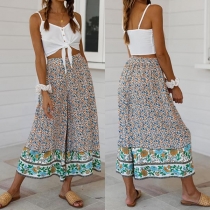Fashion High Waist Printed Wide-leg Pants