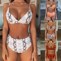 Sexy High Waist Printed Bikini Set