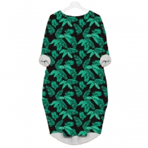 Fashion Long Sleeve Round Neck Printed Dress