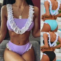 Sexy Backless Ruffle Bikini Set