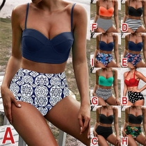 Sexy High Waist Printed Bikini Set