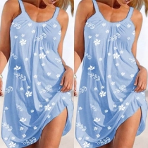 Sexy Backless Printed Sling Dress