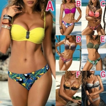 Sexy Low-waist Printed Bikini Set