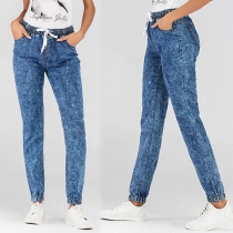 Fashion Drawstring Waist Lantern Jeans