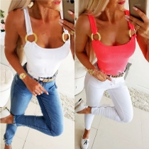 Sexy Backless Solid Color Slim Fit Sling Top