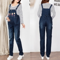 Fashion High Waist Maternity Denim Overalls