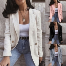 OL Style Long Sleeve Notched Lapel Slim Fit Blazer