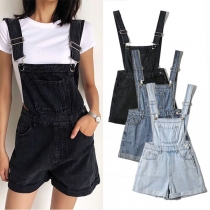 Moderiktiga höga midjade jeansshorts (Storleken är liten)