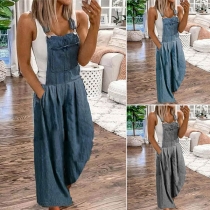 Fashion High Waist Wide-leg Denim Overalls
