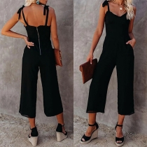 Sexy Backless V-neck High Waist Slim Fit Sling Jumpsuit