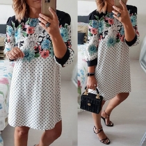 Fashion Short Sleeve Round Neck Printed Dress