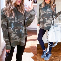 Fashion Long Sleeve Hooded Camouflage Printed Sweatshirt