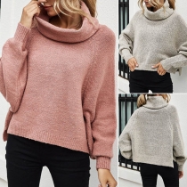Fashion Solid Color Long Sleeve Turtleneck Sweater