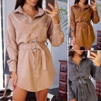 OL Style Long Sleeve POLO Collar Long Shirt