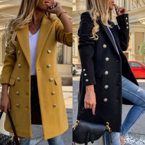Mode Enfärgad långärmad dubbelbredd Slim Fit ullrock