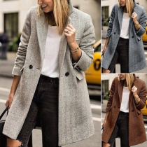 OL-stil långärmad kappad kavaj Slim Fit Blazer
