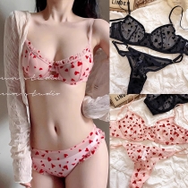 Genomskinligt gasbindset med hjärtmönster – sexigt underklädesset