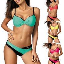 Sexy Low-waist Contrast Color Bikini Set