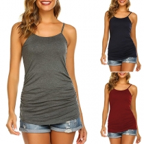 Simple Style Solid Color Backless Sling Top for Pregnant Woman