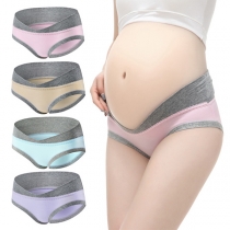 Sexy Low-waist Contrast Color Breathable Maternity Briefs Set 4 pcs/Set