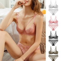 Sexy Low-waist See-through Lace Ultra-thin Bra Set