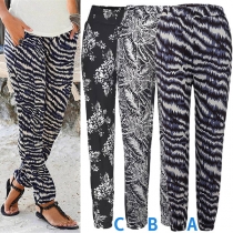 Fashion High Waist Printed Loose Pants