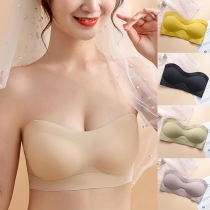 Sexig sömlös enfärgad osynlig strapless bh utan byglar