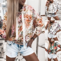 Fashion Long Sleeve Hooded Colorful Printed Sweatshirt Hoodies