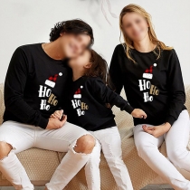 Fashion Letters Plaid Printed Long Sleeve Round Neck Parent-child Sweatshirt