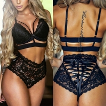 Sexigt set med hög midja för genomskinliga underkläder