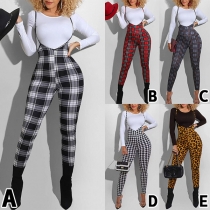 Fashion High Waist Slim Fit Sling printed Overalls