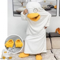 Söt stil Flanell Nattkläder med älskvärd ankdesign