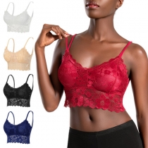 Sexy Lace Spliced Sling Bralette