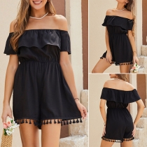 Sexy Off-the-shoulder Tassel Romper