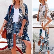Fashion Floral Printed Oversize Cardigan